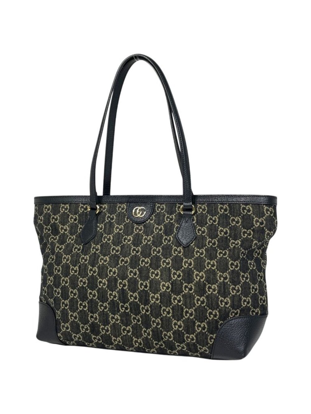 Gucci GG Pattern Tote Denim Black
